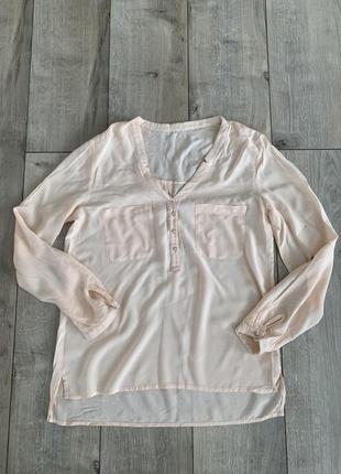 Нежная легкая блуза рубашка персикового цвета1 фото