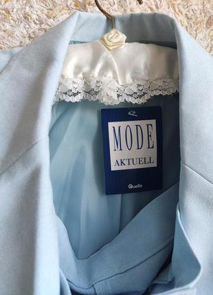 Женский костюм брючный с пиджаком классический стильный деловой нарядный брендовый голубой quelle3 фото