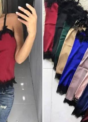 Майка с кружевом