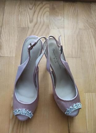 Тренд пудрові рожеві барбі  босоніжки з відкритим пальчиком 38 pink