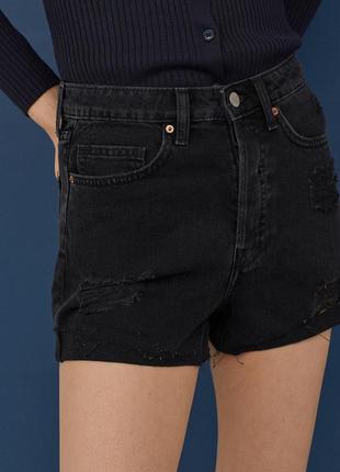 H&amp;m новые классные джинсовые джинсовые шорты черные2 фото