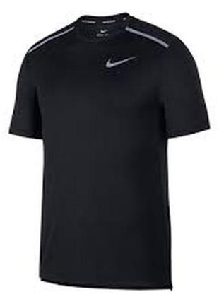 Чоловіча бігова футболка nike dri fit miler black/reflective silver medium