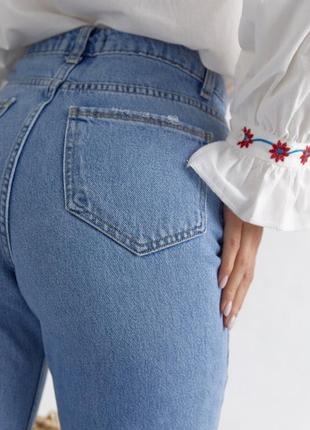 Жіночі джинси мом із завищеною талією6 фото