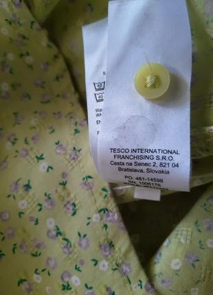 100% котон женская натуральная хлопковая рубашка, блузка, блузка в мелкий цветок, объемный рукав.7 фото