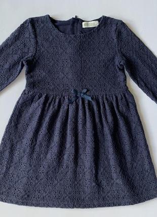 Платье h&amp;m 4-6роков на рост 110-116см, синее кружное