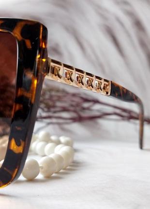 Шикарные ретро очки с леопардовым принтом, дужка цепь2 фото