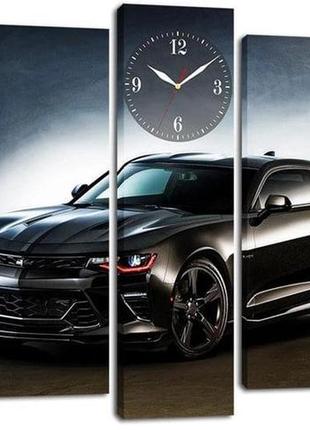 Модульная картина с часами dk автомобиль 80x108см (m5c-chf18)