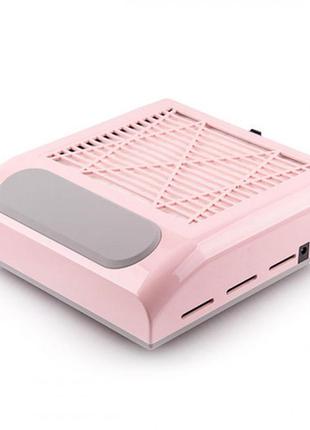 Настільна витяжка для манікюру нера simei 858-8, з фільтром 80w, рожева