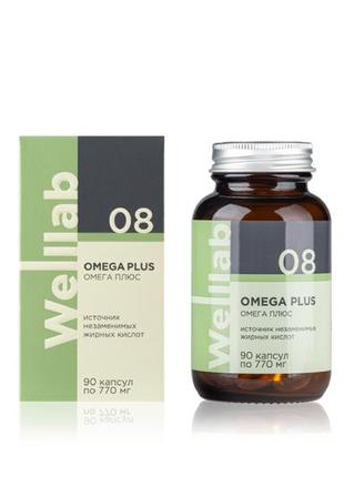 Біологічна добавка до їжі welllab omega plus, 90 капсул