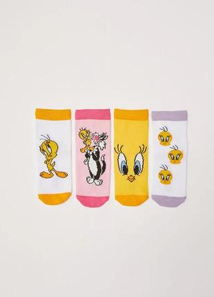 1-2/2-3 р новые фирменные детские высокие носки 4 пары looney tunes disney lc waikiki носки