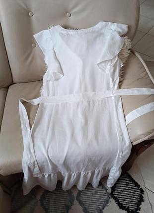 Белоснежное платье сарафан лён7 фото
