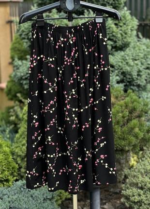 Sara woman легенька юбка спідниця 100% віскоза в дрібний квітковий принт 14-169 фото