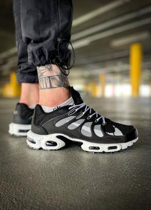 Кросівки чоловічі / жіночі чорні nike tn terrascape "white/black"1 фото