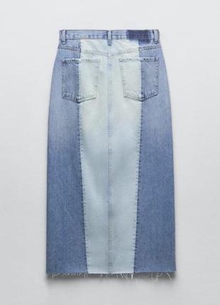 Zara patchwork denim skirt  ⁇  юбка в стиле петчворк зара2 фото