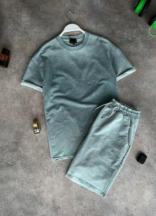 Комплект мужской базовый футболка шорты турция / костюм мужской футболка шорти5 фото