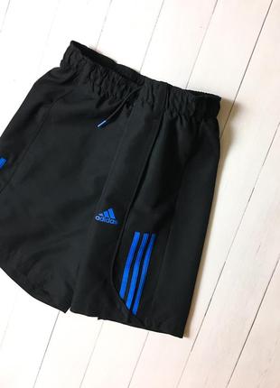 Мужские черные спортивные футбольные шорты adidas адидас с лампасами. размер m l7 фото