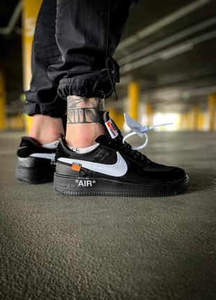 Кросівки чоловічі / жіночі чорні off-white x nike air force 1 low black