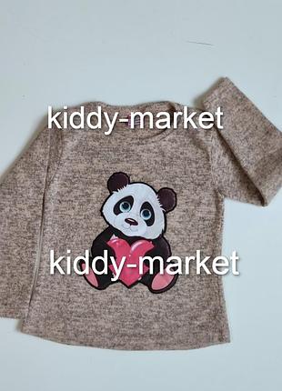 Кофта с начесом для девочки панда 104,110