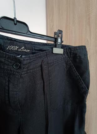 Лляні широкі штани з кишенями2 фото