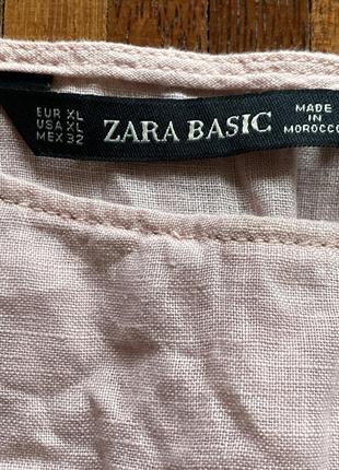 Укорочена майка лляна льон лен zara basic l-xl2 фото