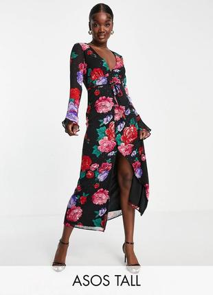 Asos сток как новое стильное платье вида батал plus size в цветы 18