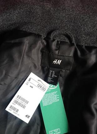 Фірмова вовняне пальто бушлат h&m,нове з бірками,розмір 54(l-xl).6 фото