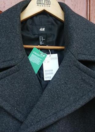 Фірмова вовняне пальто бушлат h&m,нове з бірками,розмір 54(l-xl).4 фото