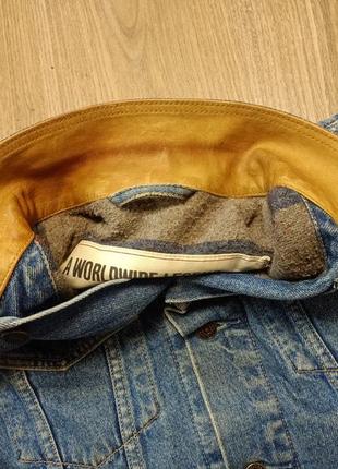 Винтажная джинсовая куртка шерпа levi's левис джинсовка размер с6 фото