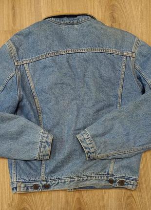 Винтажная джинсовая куртка шерпа levi's левис джинсовка размер с2 фото