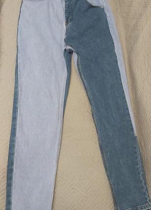 Джинси завужені двокольорові для яскравої жіночки