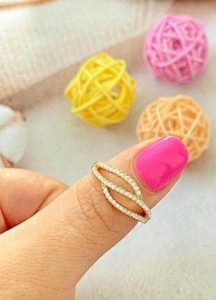 Позолоченное кольцо р.16, колечко, позолота