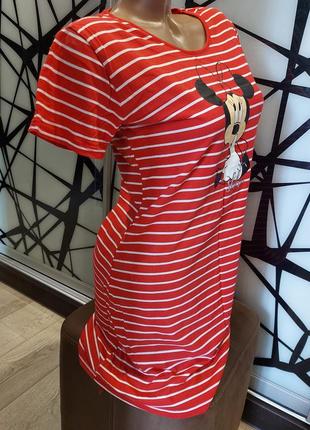 Оригинальное платье с минни красное в полоску minnie mouse от disney  42-464 фото