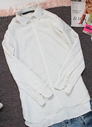 Молочна блуза зара зі з'ємним коміром 34 разер хс zara