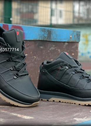 Кожаные зимние кроссовки зимние ботинки  , крепкие, теплые , стильные