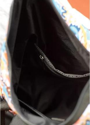 Жіночий рюкзак sambag rolltop milton тканевий з принтом "light"10 фото