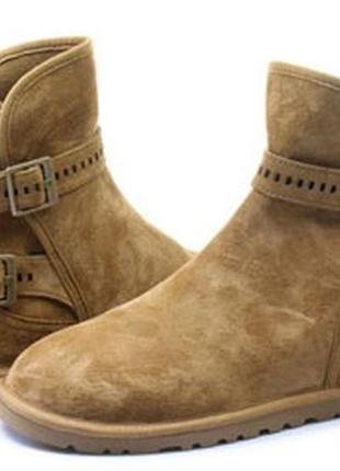 Ugg australia leni chestnut угги, оригинал, ботинки, сапоги кожаные утепленные8 фото