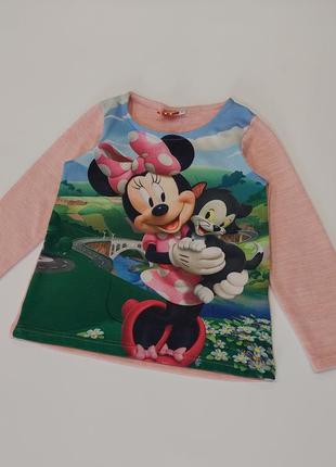 Кофта, джемпер minnie mouse disney с минни 5-7 лет розовый меланж