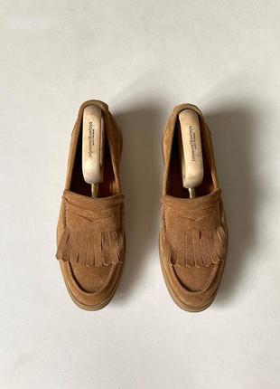 Оригинальные замшевые лоферы brunello cucinelli suede penny loafers1 фото