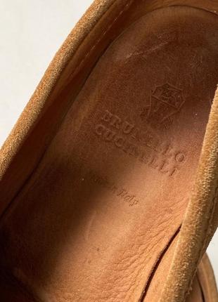 Оригинальные замшевые лоферы brunello cucinelli suede penny loafers8 фото