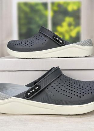 Сабо кроксы мужские серые luck line силиконовые 3260