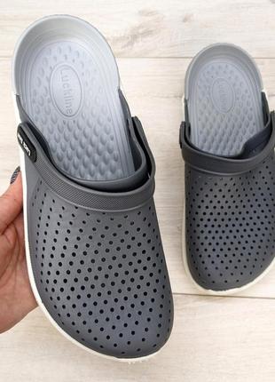 Сабо кроксы мужские серые luck line силиконовые 3260