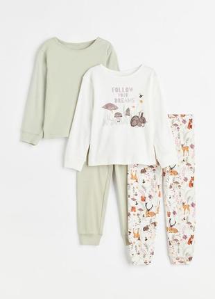 Пижама h&m на девочку 4-6-8 лет 110/116 и 122/128 см hm штаны кофта