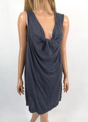 Платье туника white stuff, серое, из шелка и льна