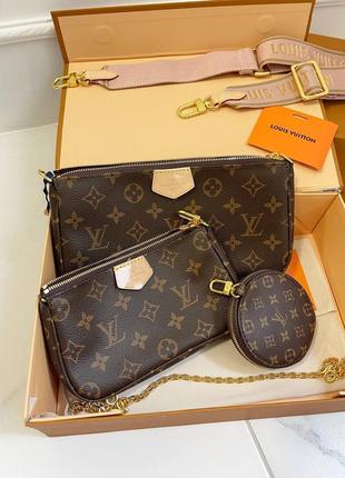 Сумка louis vuitton multi розовый ремешок1 фото