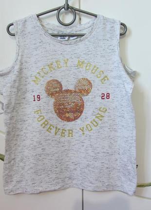 Нарядная фирменная футболка с минни маус minnie mouse disney с пайетками для девочки 9-10 лет 140