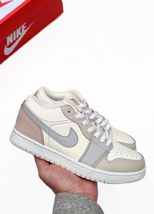 Жіночі кросівки nike air jordan 1 low бежеві🔥