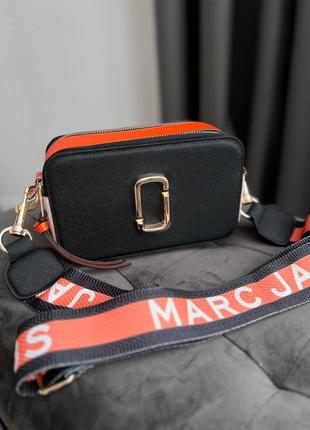 Женская сумка marc jacobs the snapshot black/orange