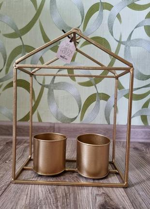 Кашпо декоративное металлическое, подвесной вазон, подставка для вазонов металлическая лофт4 фото