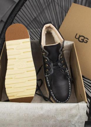 Теплі зимові чоловічі черевики ugg в чорному кольорі (осінь-зима-весна)😍4 фото
