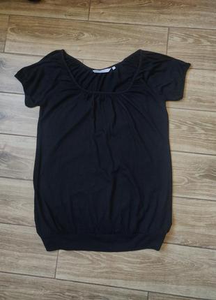 Чорна подовжена футболка туніка, великий розмір, стан без нюансів, бавовна1 фото